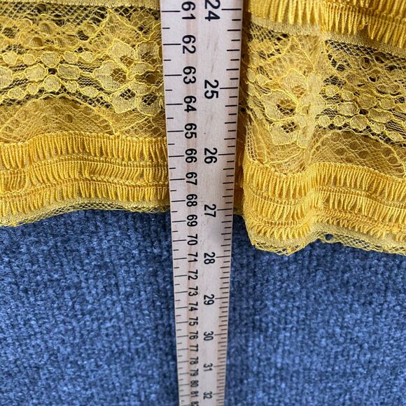 UMGEE Top Womens XL Mustard Lace Pullover Poncho Resort Casual Boho Hippie 90s - Picture 6 of 6